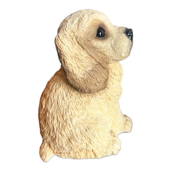 Cocker Spaniel Puppy Coin Bank Figurine Tan Resin 6" Tall - Picture 3 of 7